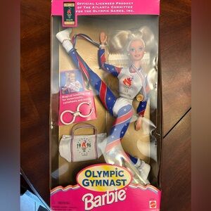 Mattel Olympic Gymnast Barbie Doll Blonde USA Olympics Atlanta 1995 12" Sealed